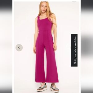 Ripley Rader Fuchsia Ponte Knit Tank Wide Leg Jumpsuit, Cropped, small, NWT